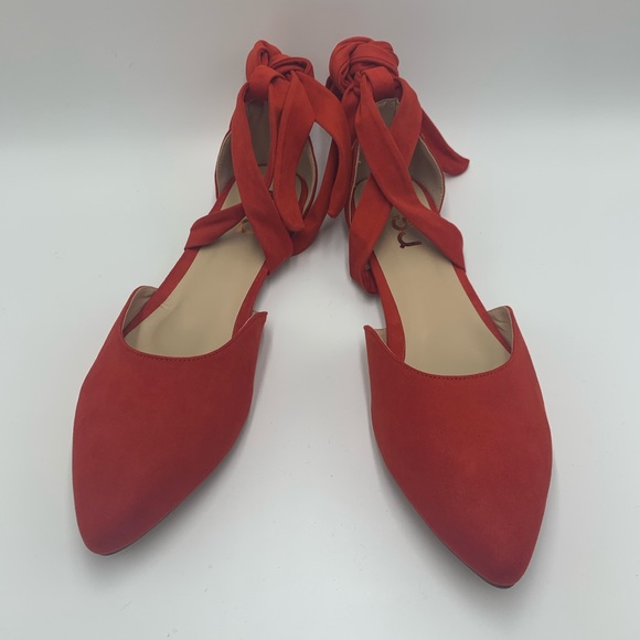 Red Ballet Vintage Comfortable Flats Soft Suede - Picture 6 of 10